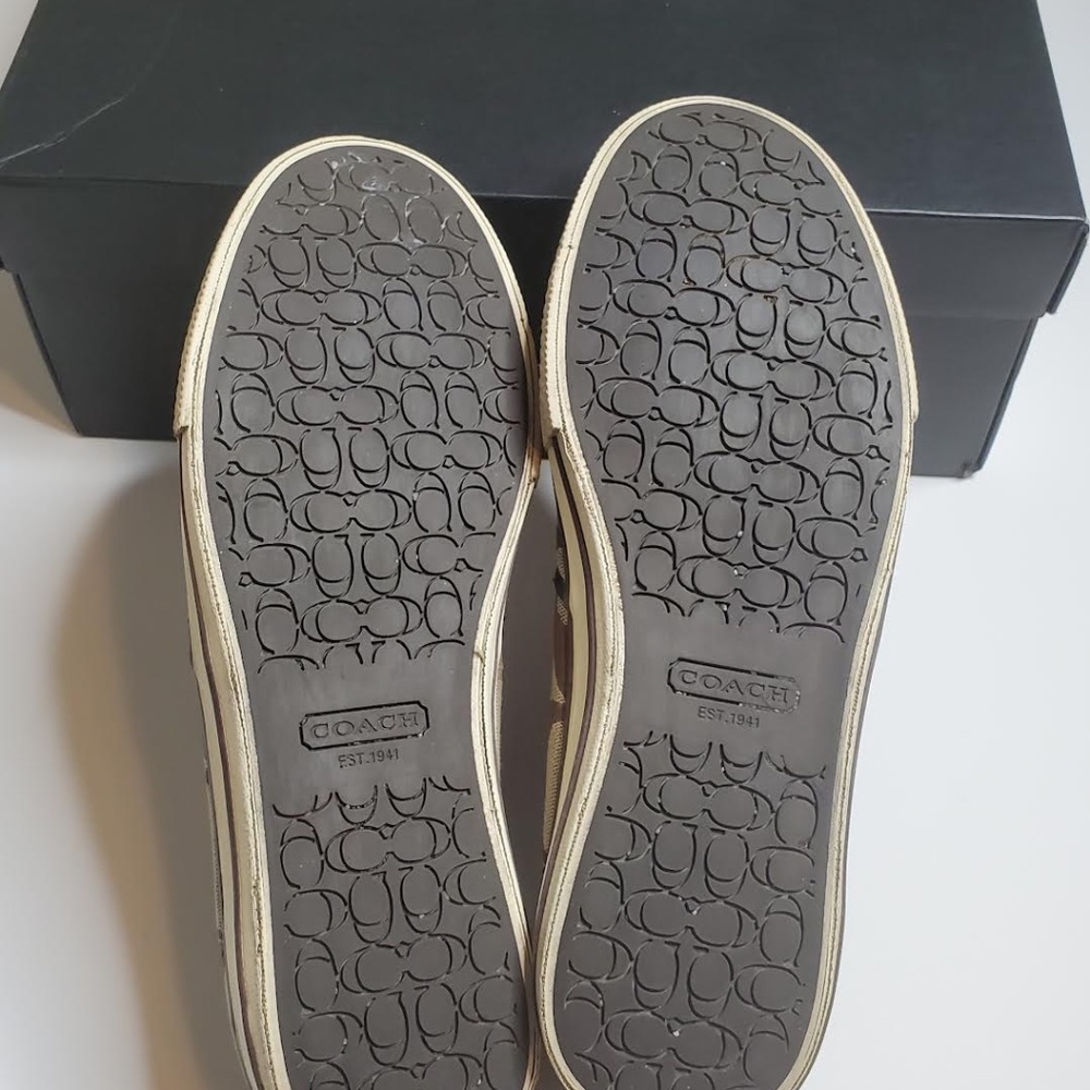 Coach Men’s Brown Signature C Slip-On Loafers/Sneakers - Canvas & Leather - Picture 9 of 9